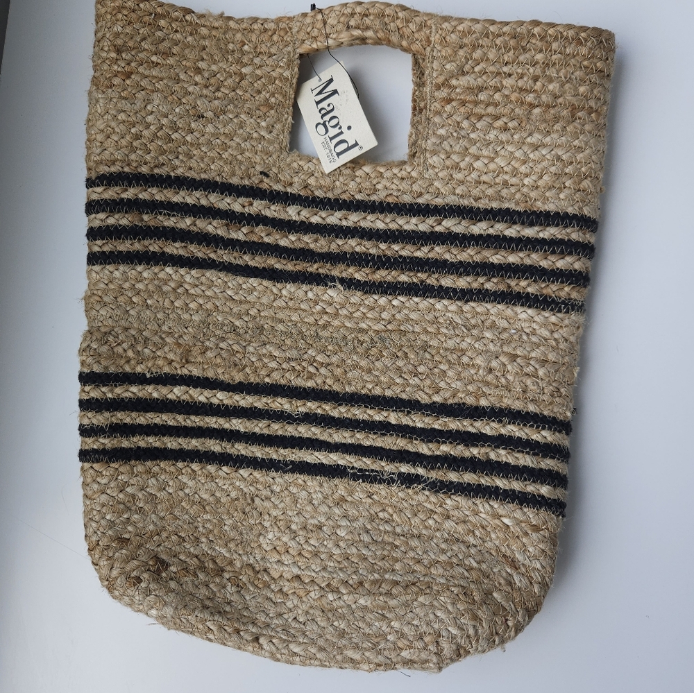 Nwt Magid New York Made In India Jute Stripped Bucket Bag - Picture 12 of 12